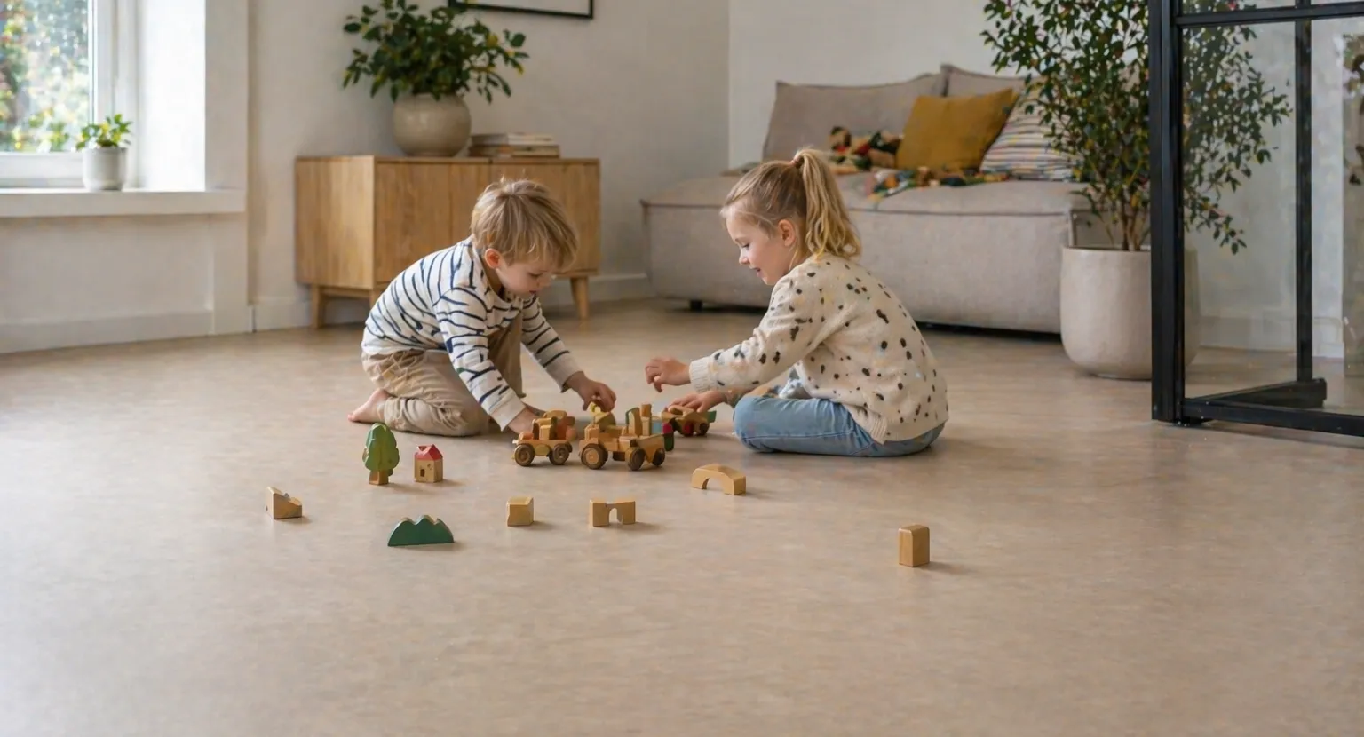 Vloerverwarming onder een linoleumvloer