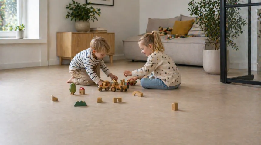 Vloerverwarming onder een linoleumvloer